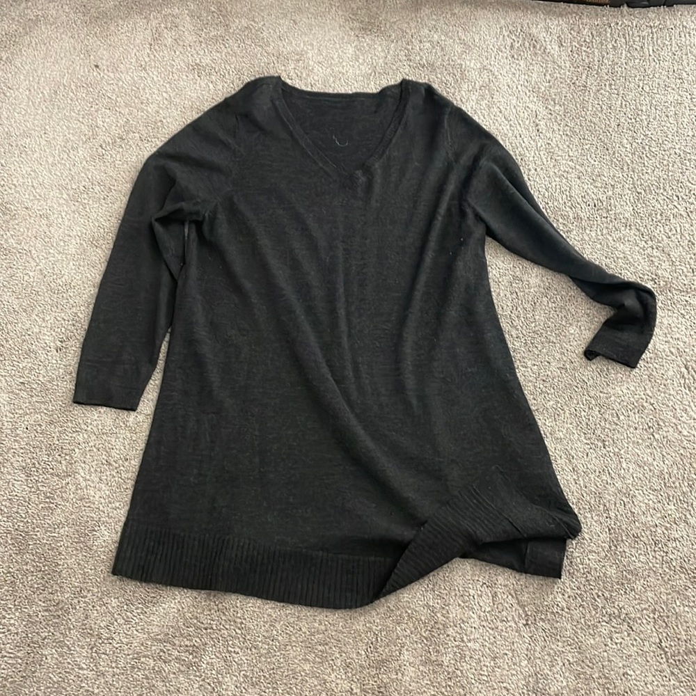 Tagless Eileen fisher merino wool charcoal grey tunic